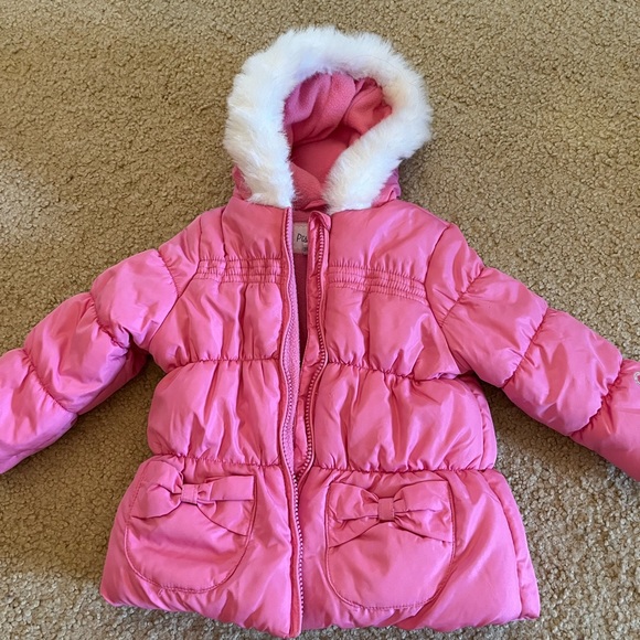 Pistachio Pink girls Puffer Coat, size 2T - Picture 3 of 3